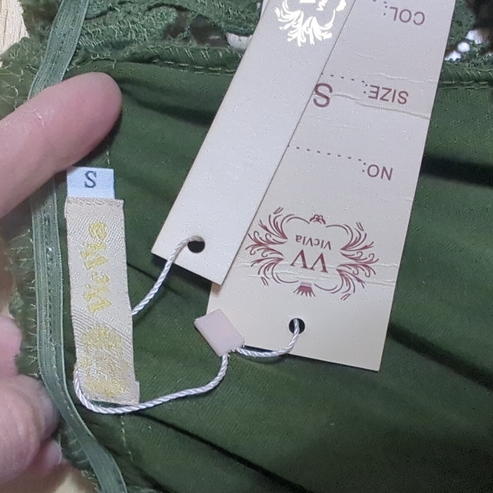 Fairycore Olive/Moss Green Layered Top - Picture 7 of 9